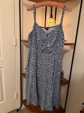 Torrid Blue Floral Mini Dress size 0 or XL